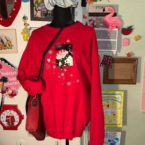Vintage Red Snowman Christmas Sweatshirt